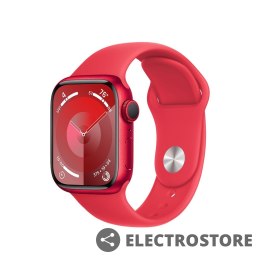 Apple Watch Serie 9 GPS, 41mm Koperta z aluminium z edycji (PRODUCT)RED z paskiem sportowy z edycji (PRODUCT)RED - M/L