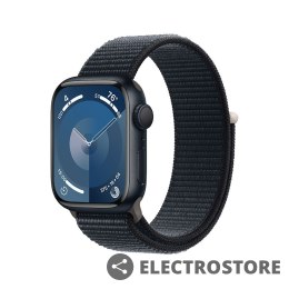 Apple Watch Series 9 GPS, 45mm Koperta z aluminium w kolorze północy z opaską sportową w kolorze północy