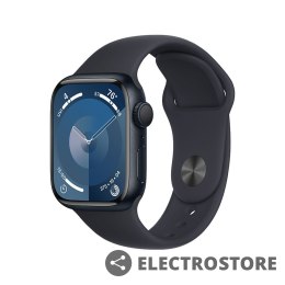 Apple Watch Series 9 GPS, 45mm Koperta z aluminium w kolorze północy z paskiem sportowym w kolorze północy - S/M