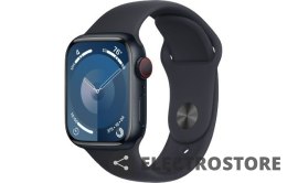 Apple Watch Series 9 GPS + Cellular, 41mm Koperta z aluminium w kolorze północy z paskiem sportowym w kolorze północy - S/M