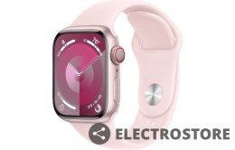 Apple Watch Series 9 GPS + Cellular, 41mm Koperta z aluminium w kolorze różowym z paskiem sportowy w kolorze jasnoróżowym - S/M