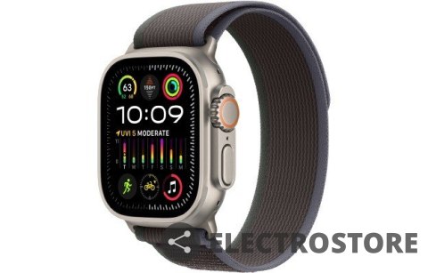 Apple Watch Ultra 2 GPS + Cellular, 49mm Koperta z tytanu z opaską Trail w kolorze niebieskim/czarnym - S/M
