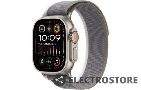 Apple Watch Ultra 2 GPS + Cellular, 49mm Koperta z tytanu z opaską Trail w kolorze zielonym/szarym - M/L