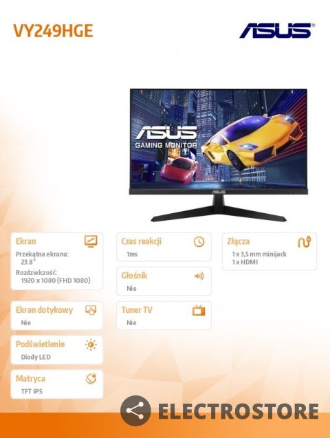 Asus Monitor 24 cale VY249HGE Asus Monitor 24 cale VY249HGE