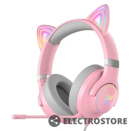 Onikuma Słuchawki gamingowe X30 kocie uszy różowe (przewodowe)