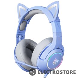 Onikuma Słuchawki gamingowe K9 RGB kocie uszka USB niebieskie (przewodowe)