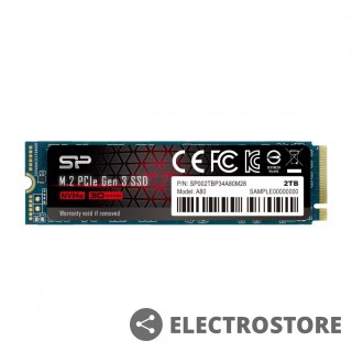 Silicon Power Dysk SSD A80 2TB M.2 PCIe 3400/3000 MB/s NVMe