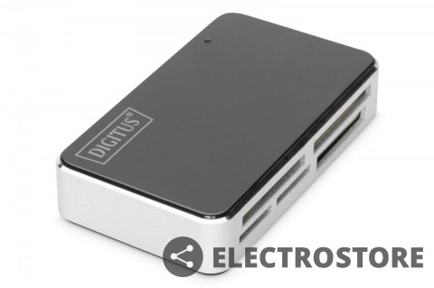 Digitus Czytnik kart 6-portowy USB 2.0, uniwersalny, Czarno-srebrny