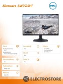 Dell Monitor Alienware AW2524HF 24.5 cala AMD FreeSync Premium 500Hz Full HD (1920x1080)/16:9/DP/HDMI/USB/3Y AES&PPE