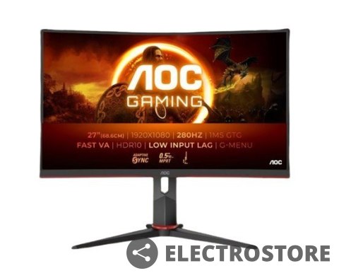 AOC Monitor C27G2Z3 27 cali Zakrzywiony Fast VA 280Hz HDMIx2 DP HAS