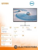 Dell Monitor 27 cali S2725DS IPS LED 100Hz QHD (2560x1440)/16:9/2xHDMI/DP/Speakers/fully adjustable stand/3Y