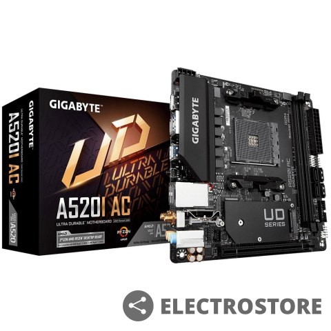 Gigabyte Płyta główna A520I AC AM4 2DDR4 DP/2HDMI mITX