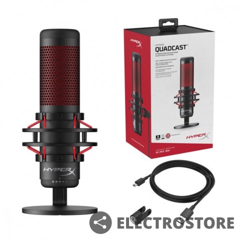 HyperX Mikrofon QuadCast czarno-czerwony HyperX Mikrofon QuadCast czarno-czerwony
