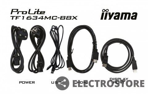 IIYAMA Monitor 15.6 cala TF1634MC-B8X IPS,poj.10pkt.450cd,IP65,7H,HDMI,DP IIYAMA Monitor 15.6 cala TF1634MC-B8X IPS,poj.10pkt.450cd,IP65,7H,HDMI,DP