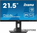 IIYAMA Monitor 21.5 cala ProLite XUB2293HSU-B6 IPS,100Hz,HAS(150mm),1ms,HDMI,DP,2xUSB, FreeSync,2x2W,PIVOT