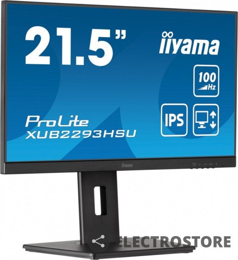 IIYAMA Monitor 21.5 cala ProLite XUB2293HSU-B6 IPS,100Hz,HAS(150mm),1ms,HDMI,DP,2xUSB, FreeSync,2x2W,PIVOT IIYAMA Monitor 21.5 cala ProLite XUB2293HSU-B6 IPS,100Hz,HAS(150mm),1ms,HDMI,DP,2xUSB, FreeSync,2x2W,PIVOT