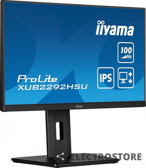 IIYAMA Monitor 21.5 cala XUB2292HSU-B6 IPS,100Hz,FreeSync,PIVOT,0.4ms,HDMI, DP,4xUSB(3.2),2x2W,HAS(150mm) IIYAMA Monitor 21.5 cala XUB2292HSU-B6 IPS,100Hz,FreeSync,PIVOT,0.4ms,HDMI, DP,4xUSB(3.2),2x2W,HAS(150mm)