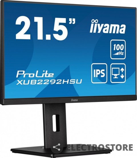 IIYAMA Monitor 21.5 cala XUB2292HSU-B6 IPS,100Hz,FreeSync,PIVOT,0.4ms,HDMI, DP,4xUSB(3.2),2x2W,HAS(150mm) IIYAMA Monitor 21.5 cala XUB2292HSU-B6 IPS,100Hz,FreeSync,PIVOT,0.4ms,HDMI, DP,4xUSB(3.2),2x2W,HAS(150mm)