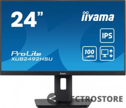 IIYAMA Monitor 23.8 cala XUB2492HSU-B6 IPS,HDMI,DP,100Hz,PIVOT,USB,HAS/150mm