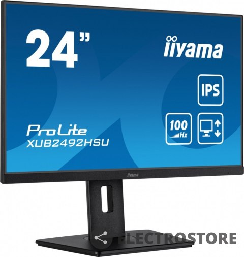 IIYAMA Monitor 23.8 cala XUB2492HSU-B6 IPS,HDMI,DP,100Hz,PIVOT,USB,HAS/150mm IIYAMA Monitor 23.8 cala XUB2492HSU-B6 IPS,HDMI,DP,100Hz,PIVOT,USB,HAS/150mm