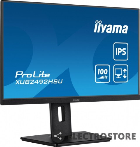 IIYAMA Monitor 23.8 cala XUB2492HSU-B6 IPS,HDMI,DP,100Hz,PIVOT,USB,HAS/150mm IIYAMA Monitor 23.8 cala XUB2492HSU-B6 IPS,HDMI,DP,100Hz,PIVOT,USB,HAS/150mm