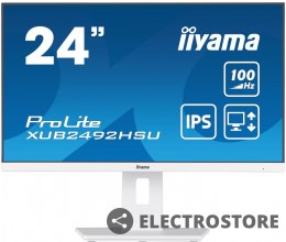 IIYAMA Monitor 23.8 cala XUB2492HSU-W6 IPS,HDMI,DP,100Hz,SLIM,HAS(150mm),4xUSB