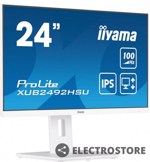 IIYAMA Monitor 23.8 cala XUB2492HSU-W6 IPS,HDMI,DP,100Hz,SLIM,HAS(150mm),4xUSB IIYAMA Monitor 23.8 cala XUB2492HSU-W6 IPS,HDMI,DP,100Hz,SLIM,HAS(150mm),4xUSB