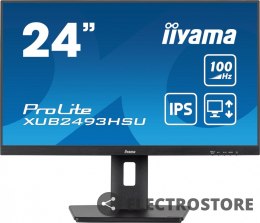 IIYAMA Monitor 23.8 cala XUB2493HSU-B6 IPS.HDMI.DP.2x2W.USBx2.SLIM.HAS(150mm)