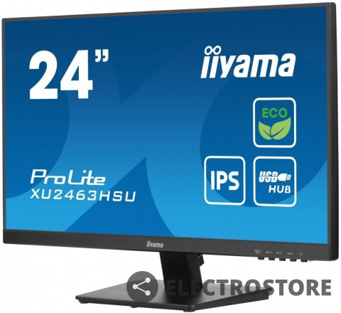 IIYAMA Monitor 24 cale XU2463HSU-B1 IPS,100HZ,ECO,3ms,SLIM,HDMI,DP,2x USB3.2 ,TCO,EPEAT IIYAMA Monitor 24 cale XU2463HSU-B1 IPS,100HZ,ECO,3ms,SLIM,HDMI,DP,2x USB3.2 ,TCO,EPEAT