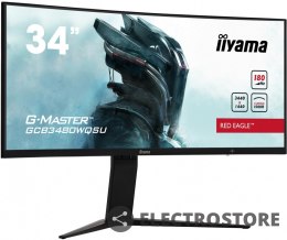 IIYAMA Monitor 34 cale GCB3480WQSU-B1 VA,UWQHD,180HZ,0.4ms,1500R(Curved), 2xHDMI,2xDP,2xUSB 3.2,2x3W,HDR400,HAS(110mm),VESA(100x100mm