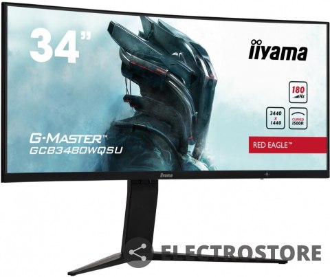 IIYAMA Monitor 34 cale GCB3480WQSU-B1 VA,UWQHD,180HZ,0.4ms,1500R(Curved), 2xHDMI,2xDP,2xUSB 3.2,2x3W,HDR400,HAS(110mm),VESA(100x100mm IIYAMA Monitor 34 cale GCB3480WQSU-B1 VA,UWQHD,180HZ,0.4ms,1500R(Curved), 2xHDMI,2xDP,2xUSB 3.2,2x3W,HDR400,HAS(110mm),VESA(100x100mm