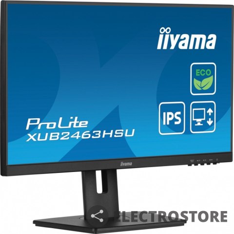 IIYAMA Monitor 23.8 cala ProLite XUB2463HSU-B1 IPS,100HZ,ECO,3ms,SLIM,HDMI,DP,2x USB3.22x2W,HAS(150mm),TCO,EPEAT IIYAMA Monitor 23.8 cala ProLite XUB2463HSU-B1 IPS,100HZ,ECO,3ms,SLIM,HDMI,DP,2x USB3.22x2W,HAS(150mm),TCO,EPEAT