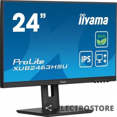 IIYAMA Monitor 23.8 cala ProLite XUB2463HSU-B1 IPS,100HZ,ECO,3ms,SLIM,HDMI,DP,2x USB3.22x2W,HAS(150mm),TCO,EPEAT IIYAMA Monitor 23.8 cala ProLite XUB2463HSU-B1 IPS,100HZ,ECO,3ms,SLIM,HDMI,DP,2x USB3.22x2W,HAS(150mm),TCO,EPEAT