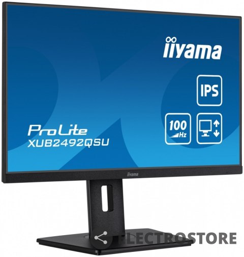IIYAMA Monitor 23.8 cala ProLite XUB2492QSU-B1 IPS,QHD,USB-C,100Hz,3xUSB(3.2),HDMI,DP 300cd/m2,FreeSync,2x2W,HAS(150mm),PIVOT IIYAMA Monitor 23.8 cala ProLite XUB2492QSU-B1 IPS,QHD,USB-C,100Hz,3xUSB(3.2),HDMI,DP 300cd/m2,FreeSync,2x2W,HAS(150mm),PIVOT