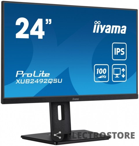 IIYAMA Monitor 23.8 cala ProLite XUB2492QSU-B1 IPS,QHD,USB-C,100Hz,3xUSB(3.2),HDMI,DP 300cd/m2,FreeSync,2x2W,HAS(150mm),PIVOT IIYAMA Monitor 23.8 cala ProLite XUB2492QSU-B1 IPS,QHD,USB-C,100Hz,3xUSB(3.2),HDMI,DP 300cd/m2,FreeSync,2x2W,HAS(150mm),PIVOT