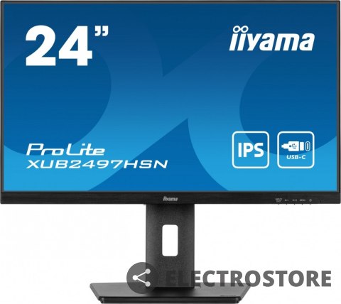 IIYAMA Monitor 24 cale XUB2497HSN-B1 IPS,USB-C Dock,HDMI,DP /5y/