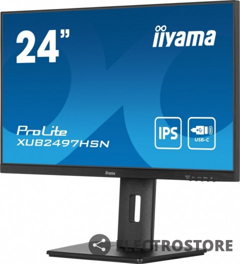IIYAMA Monitor 24 cale XUB2497HSN-B1 IPS,USB-C Dock,HDMI,DP /5y/ IIYAMA Monitor 24 cale XUB2497HSN-B1 IPS,USB-C Dock,HDMI,DP /5y/