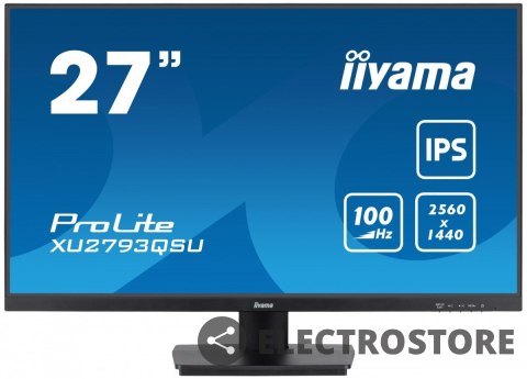 IIYAMA Monitor 27 cali ProLite XU2793QSU-B6 IPS,QHD,100Hz,HDMI,DP,2x2W,2xUSB(3.2), FreeSync