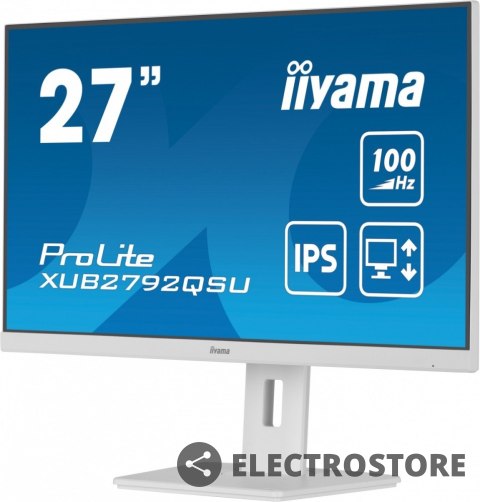 IIYAMA Monitor 27 cali ProLite XUB2792QSU-W6 IPS,QHD,HAS(150mm),100Hz,4xUSB3.2,SLIM IIYAMA Monitor 27 cali ProLite XUB2792QSU-W6 IPS,QHD,HAS(150mm),100Hz,4xUSB3.2,SLIM