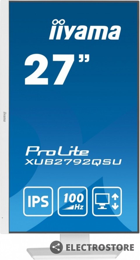 IIYAMA Monitor 27 cali ProLite XUB2792QSU-W6 IPS,QHD,HAS(150mm),100Hz,4xUSB3.2,SLIM IIYAMA Monitor 27 cali ProLite XUB2792QSU-W6 IPS,QHD,HAS(150mm),100Hz,4xUSB3.2,SLIM
