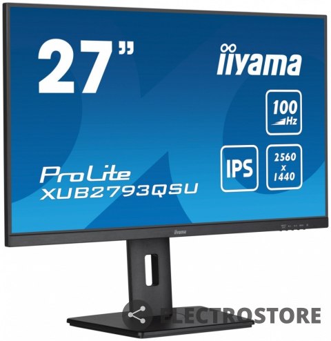 IIYAMA Monitor 27 cali ProLite XUB2793QSU-B6 IPS,QHD,HAS(150mm),100Hz,HDMI,DP,2x2W 2xUSB(3.2),FreeSync IIYAMA Monitor 27 cali ProLite XUB2793QSU-B6 IPS,QHD,HAS(150mm),100Hz,HDMI,DP,2x2W 2xUSB(3.2),FreeSync