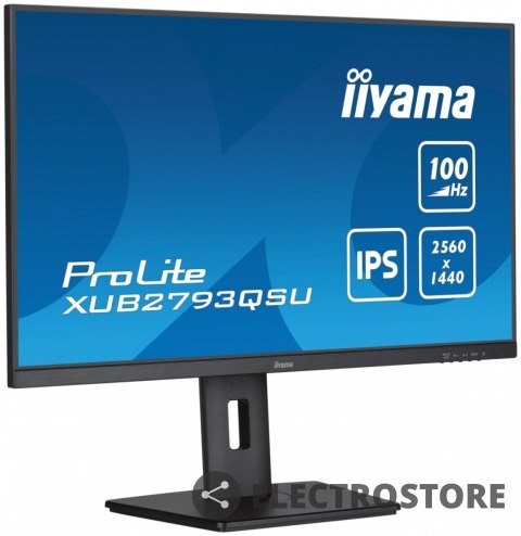 IIYAMA Monitor 27 cali ProLite XUB2793QSU-B6 IPS,QHD,HAS(150mm),100Hz,HDMI,DP,2x2W 2xUSB(3.2),FreeSync IIYAMA Monitor 27 cali ProLite XUB2793QSU-B6 IPS,QHD,HAS(150mm),100Hz,HDMI,DP,2x2W 2xUSB(3.2),FreeSync