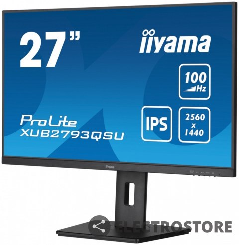 IIYAMA Monitor 27 cali ProLite XUB2793QSU-B6 IPS,QHD,HAS(150mm),100Hz,HDMI,DP,2x2W 2xUSB(3.2),FreeSync IIYAMA Monitor 27 cali ProLite XUB2793QSU-B6 IPS,QHD,HAS(150mm),100Hz,HDMI,DP,2x2W 2xUSB(3.2),FreeSync