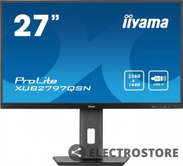 IIYAMA Monitor 27 cali XUB2797QSN-B1 IPS,QHD,USB-c Dock,HDMI /5y/