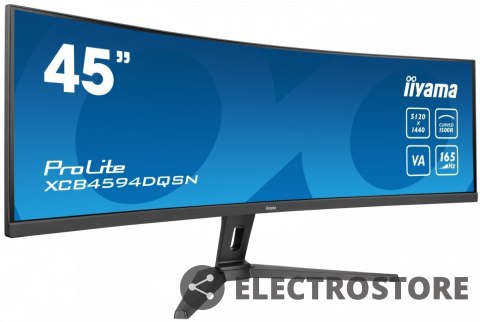 IIYAMA Monitor 44.5 cala XCB4594DQSN-B1 VA,DQHD,165HZ,USB-C-DOCK,RJ45,32:9,1500R,450cd/m2,3000:1,0.8ms,3xUSB,2xHDMI,1xDP,2x3W,PowerDeli IIYAMA Monitor 44.5 cala XCB4594DQSN-B1 VA,DQHD,165HZ,USB-C-DOCK,RJ45,32:9,1500R,450cd/m2,3000:1,0.8ms,3xUSB,2xHDMI,1xDP,2x3W,PowerDeli