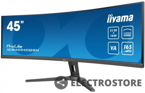 IIYAMA Monitor 44.5 cala XCB4594DQSN-B1 VA,DQHD,165HZ,USB-C-DOCK,RJ45,32:9,1500R,450cd/m2,3000:1,0.8ms,3xUSB,2xHDMI,1xDP,2x3W,PowerDeli IIYAMA Monitor 44.5 cala XCB4594DQSN-B1 VA,DQHD,165HZ,USB-C-DOCK,RJ45,32:9,1500R,450cd/m2,3000:1,0.8ms,3xUSB,2xHDMI,1xDP,2x3W,PowerDeli