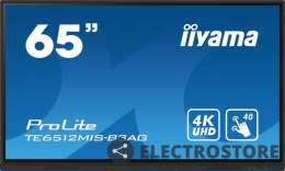 IIYAMA Monitor 65 cali ProLite TE6512MIS-B3AG 40pkt,IPS,4K,24/7, 7H,WiFi,VGA,HDMI,USB-c,Bluetooth,metal,8ms,Vesa,2x16W