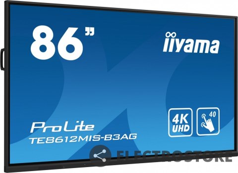 IIYAMA Monitor 85.6 cala ProLite TE8612MIS-B3AG,INFRARED,40pkt,VA,4K, 24/7, 7H, WiFi,VGA, HDMI, USB-c, Bluetooth,metal,8ms, vesa, głośn IIYAMA Monitor 85.6 cala ProLite TE8612MIS-B3AG,INFRARED,40pkt,VA,4K, 24/7, 7H, WiFi,VGA, HDMI, USB-c, Bluetooth,metal,8ms, vesa, głośn