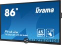 IIYAMA Monitor 85.6 cala ProLite TE8612MIS-B3AG,INFRARED,40pkt,VA,4K, 24/7, 7H, WiFi,VGA, HDMI, USB-c, Bluetooth,metal,8ms, vesa, głośn