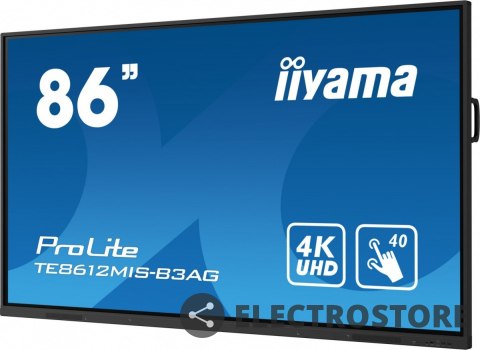 IIYAMA Monitor 85.6 cala ProLite TE8612MIS-B3AG,INFRARED,40pkt,VA,4K, 24/7, 7H, WiFi,VGA, HDMI, USB-c, Bluetooth,metal,8ms, vesa, głośn IIYAMA Monitor 85.6 cala ProLite TE8612MIS-B3AG,INFRARED,40pkt,VA,4K, 24/7, 7H, WiFi,VGA, HDMI, USB-c, Bluetooth,metal,8ms, vesa, głośn